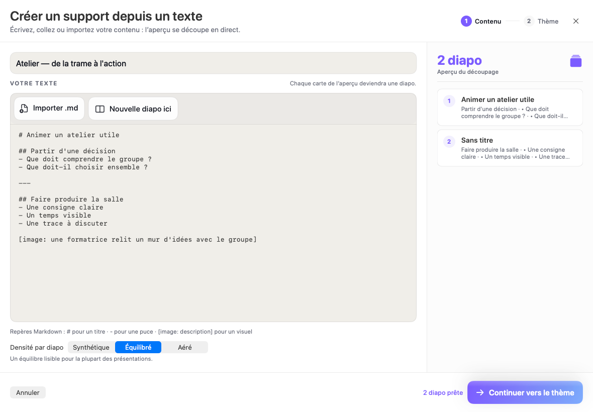 SnapInteract sur Mac : création d’un support modifiable à partir d’un texte en Markdown